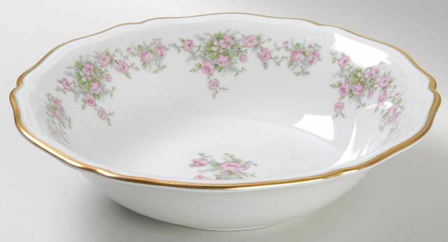 Wild Rose (1-8" Gold Trim) 9" Round Vegetable Bowl by Johann Haviland-1