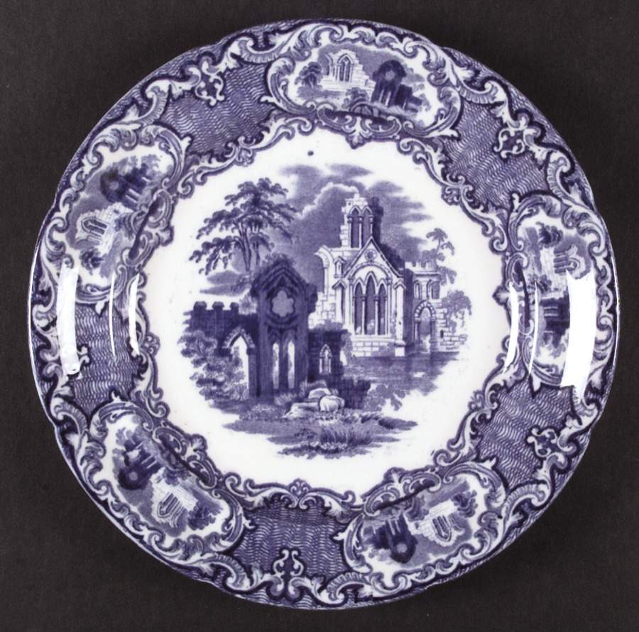 Abbey (Transferware, Scalloped) Dinner Plate by George Jones & Sons-1