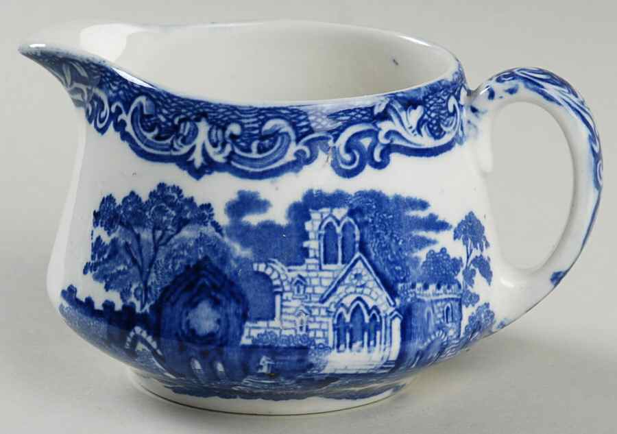 Abbey (Transferware, Scalloped) Creamer by George Jones & Sons-1