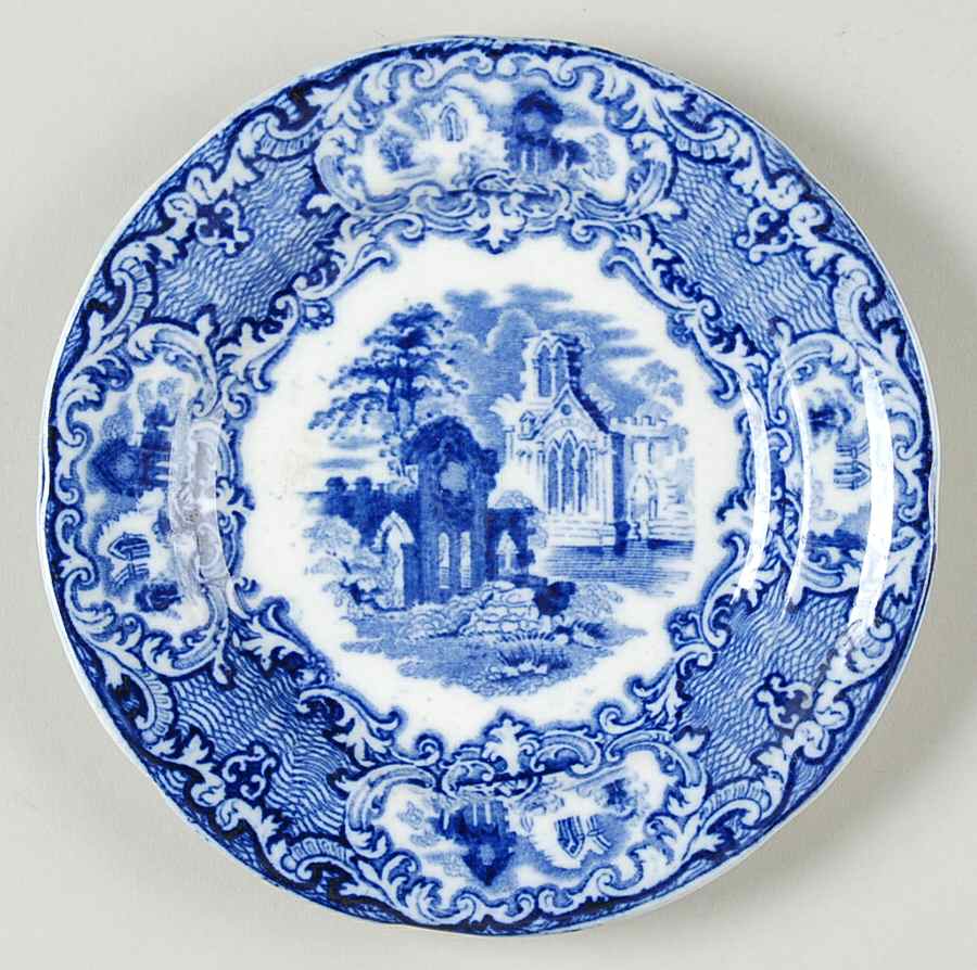 Abbey (Transferware, Scalloped) Bread & Butter Plate by George Jones & Sons-1