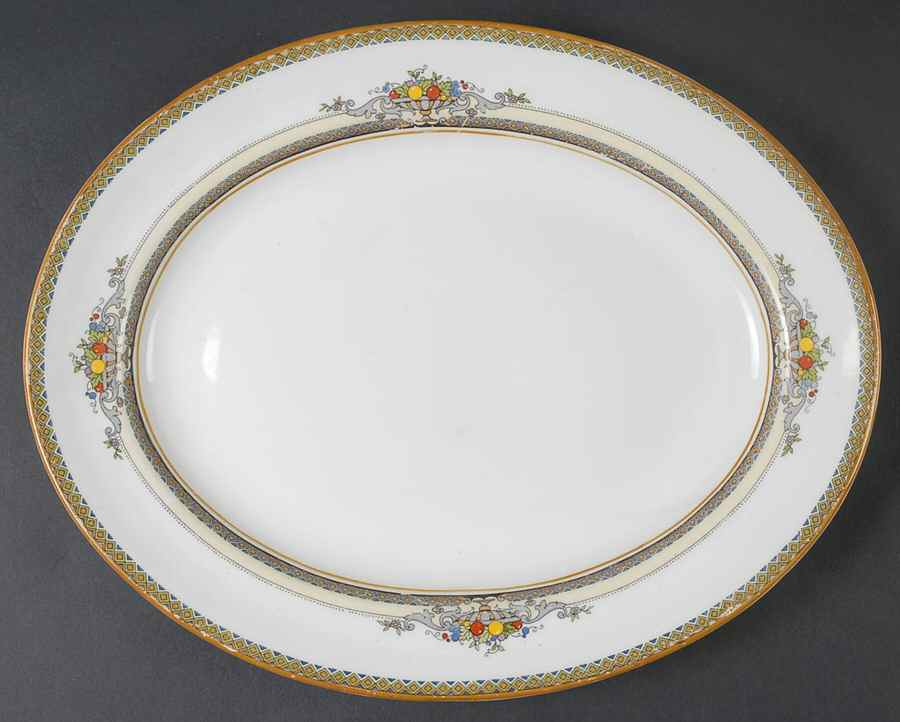 The Alhambra 12" Oval Serving Platter by George Jones & Sons-1