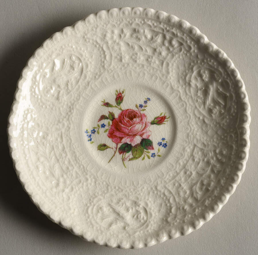 Birbeck Rose Pink Saucer for Demitasse Cup by George Jones & Sons-1