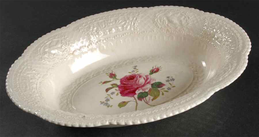 Birbeck Rose Pink 10" Oval Vegetable Bowl by George Jones & Sons-1