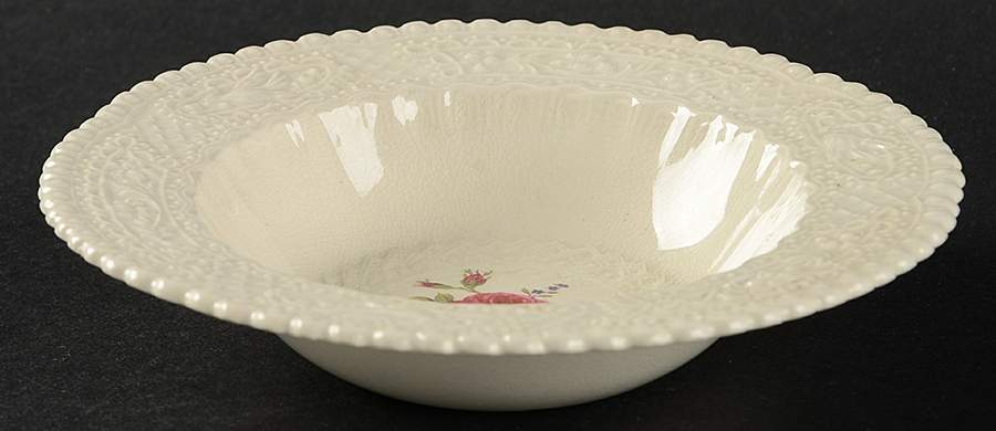 Birbeck Rose Pink Rim Fruit/Dessert (Sauce) Bowl by George Jones & Sons-1