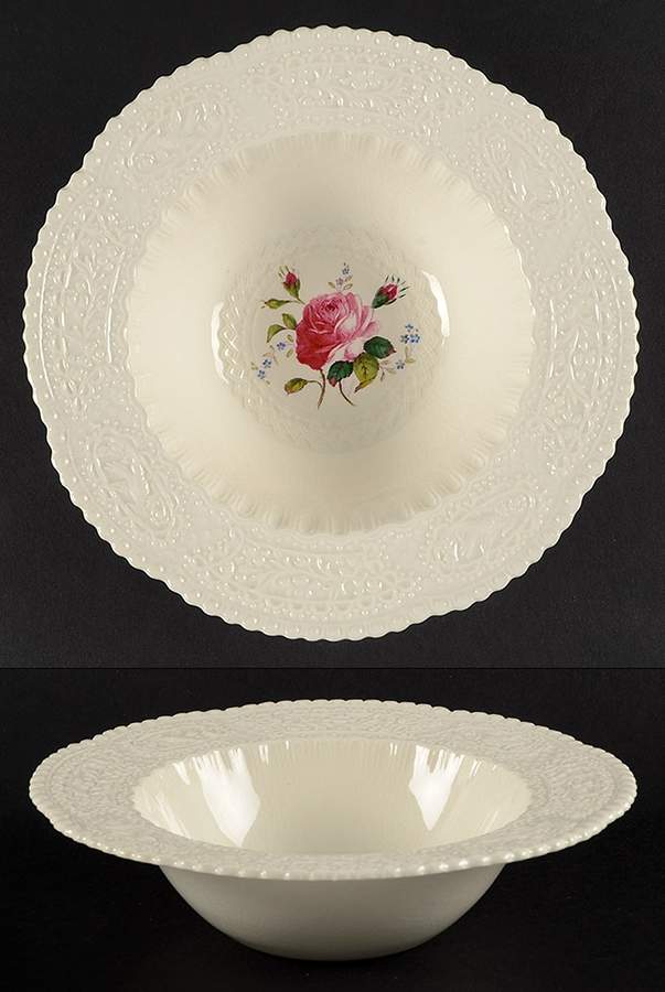 Birbeck Rose Pink Rim Cereal Bowl by George Jones & Sons-1