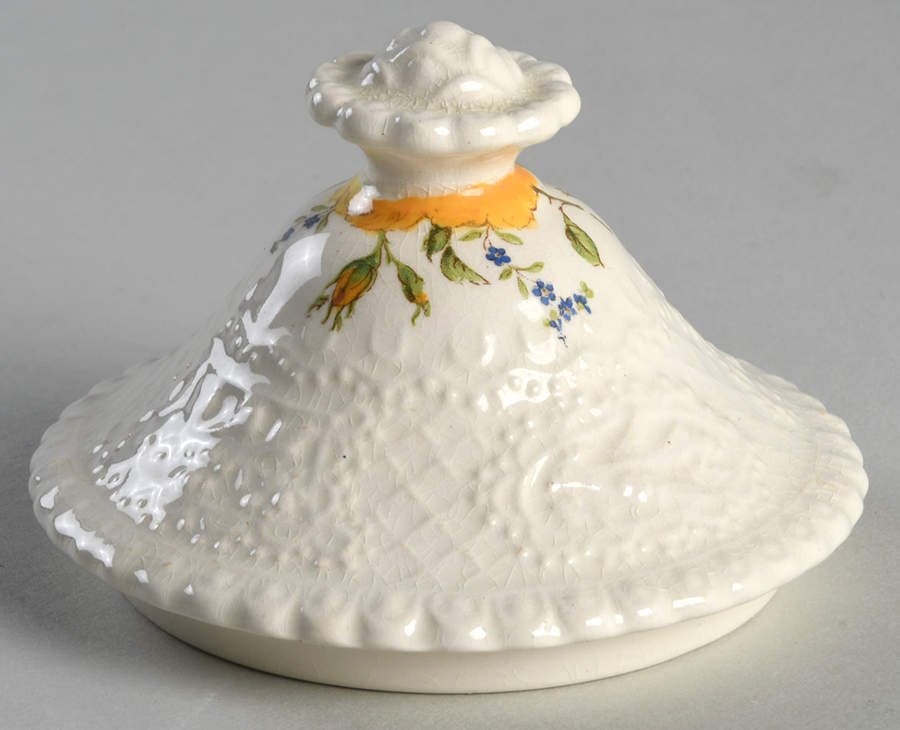 Birbeck Rose Yellow Lid for Sugar Bowl by George Jones & Sons-1