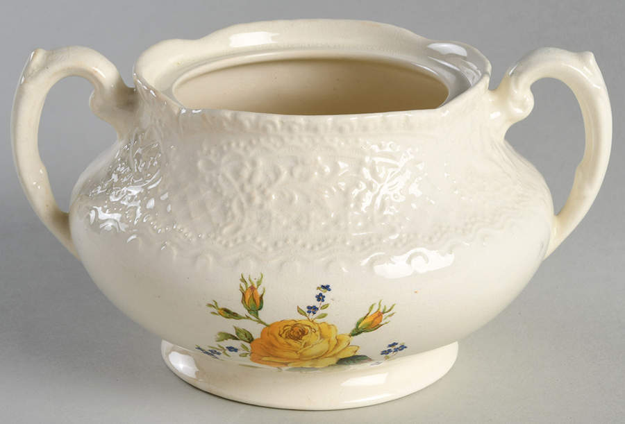 Birbeck Rose Yellow Sugar Bowl No Lid by George Jones & Sons-1