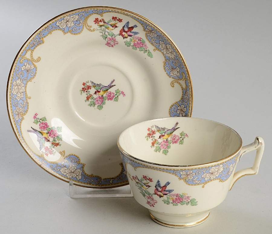 Bordeaux Footed Cup & Saucer Set by George Jones & Sons-1