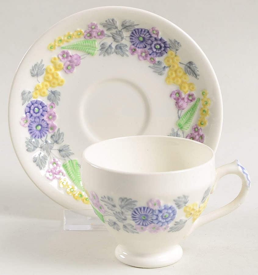Devon Footed Demitasse Cup & Saucer Set by George Jones & Sons-1