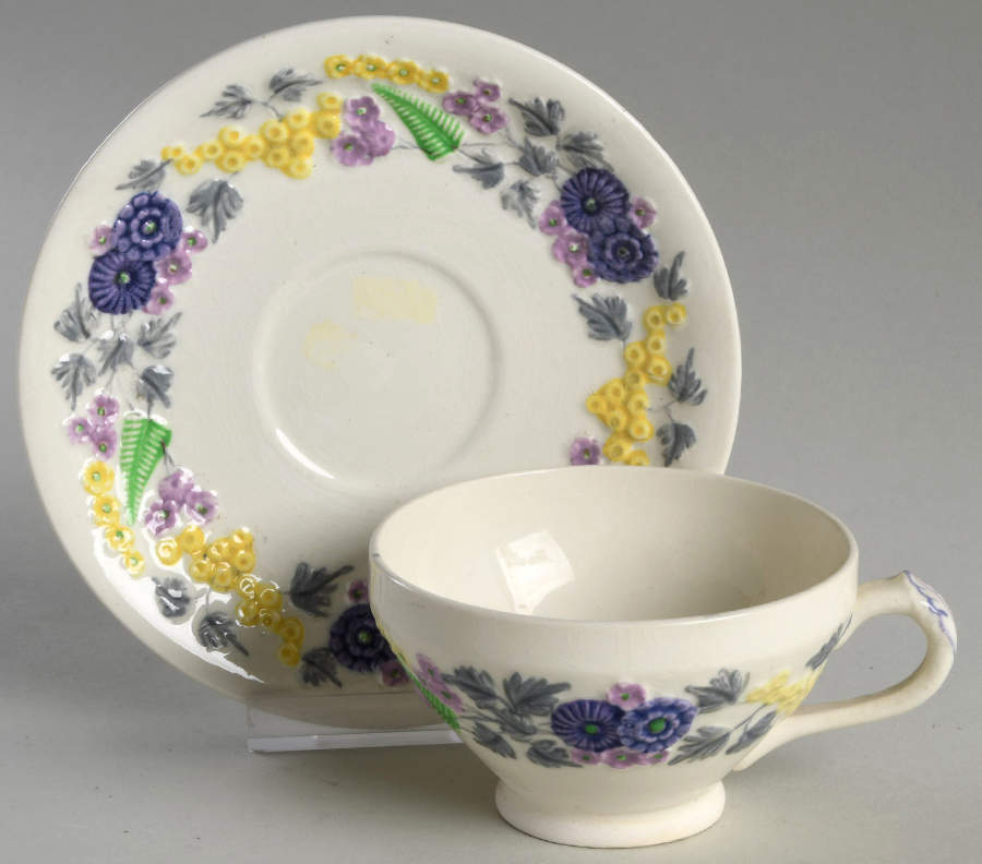 Devon Footed Cup & Saucer Set by George Jones & Sons-1