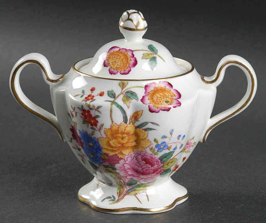 Garden Club Sugar Bowl & Lid by George Jones & Sons-1
