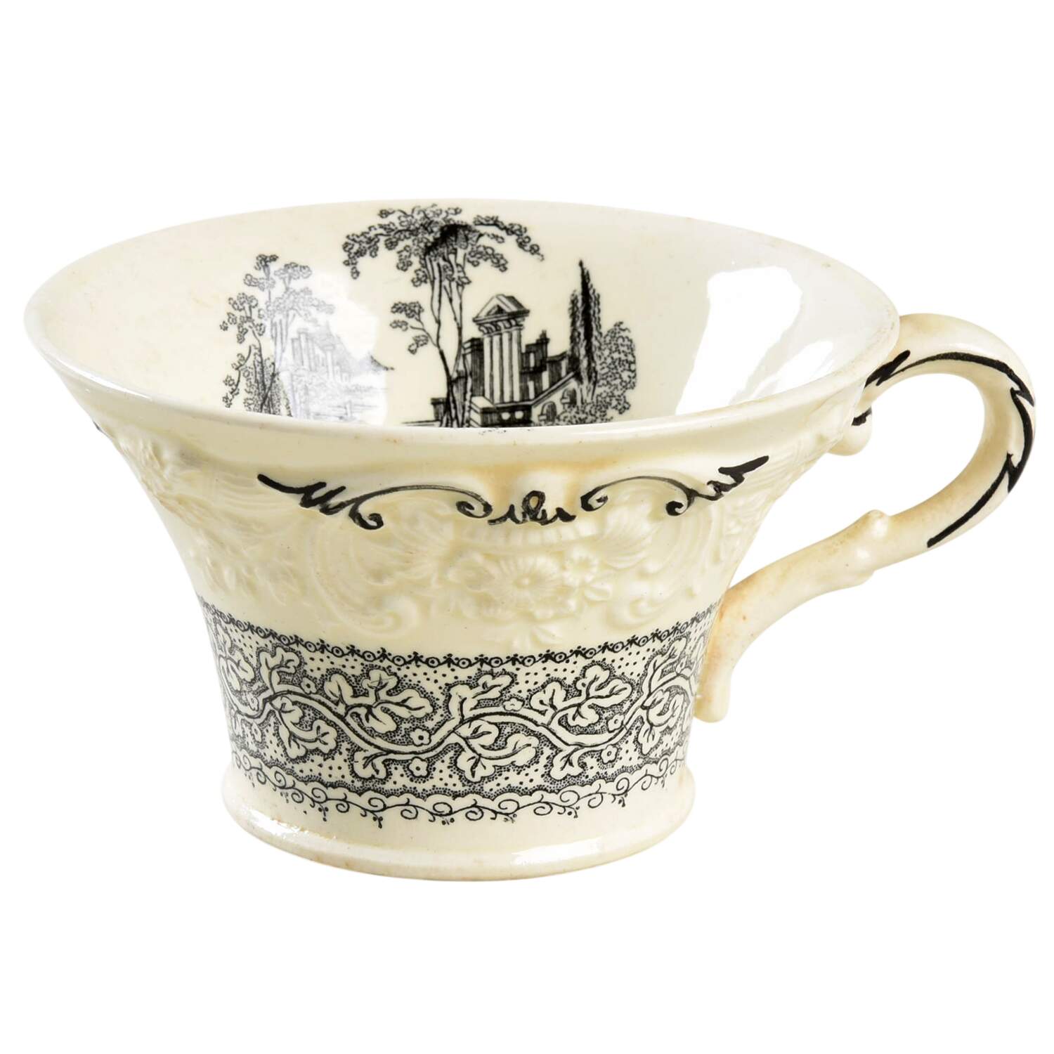 Genoa Black and White Flat Cup by George Jones & Sons-1