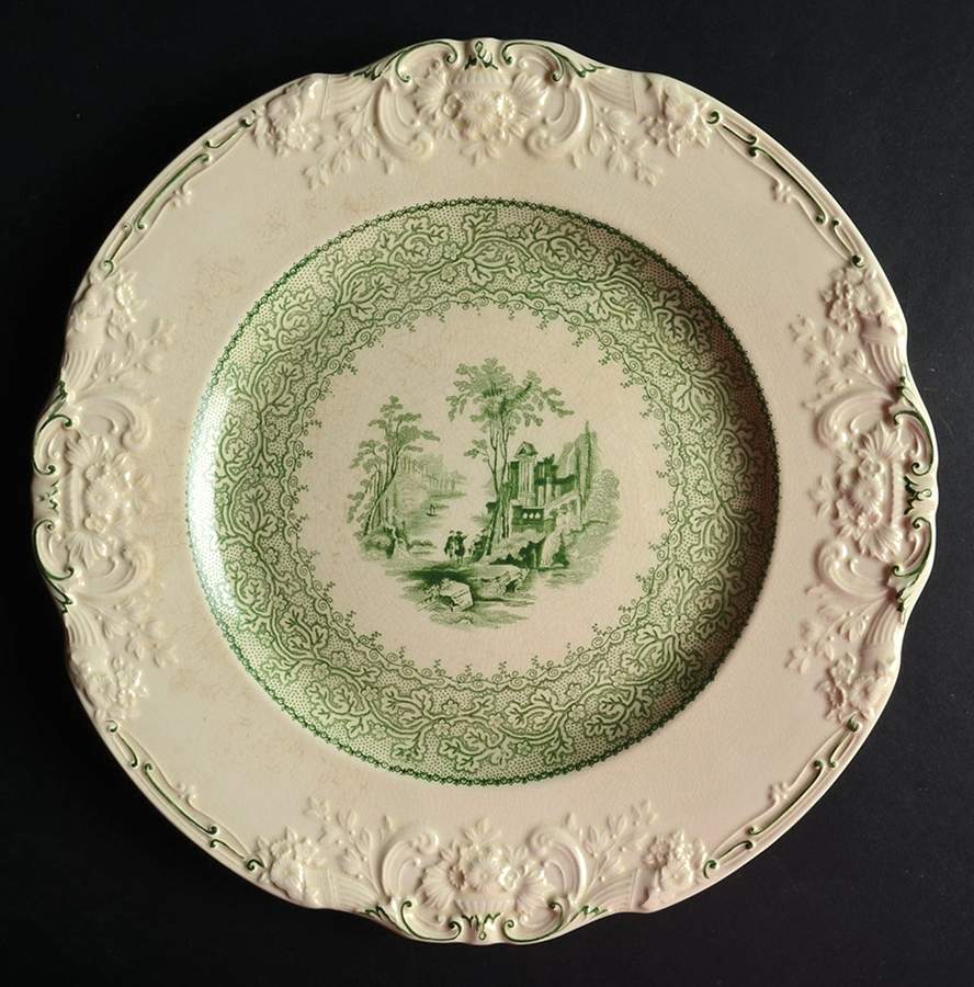 Genoa Green Dinner Plate by George Jones & Sons-1