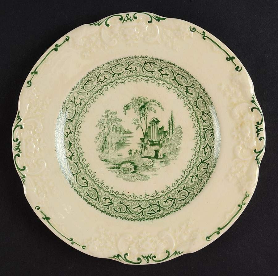 Genoa Green Bread & Butter Plate by George Jones & Sons-1