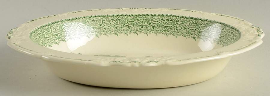 Genoa Green 10" Oval Vegetable Bowl by George Jones & Sons-1
