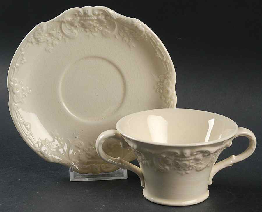 Marlborough Flat Bouillon Cup & Saucer by George Jones & Sons-1