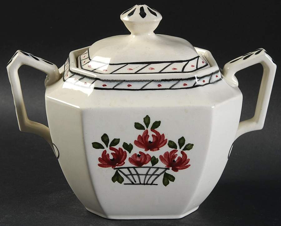 The Oberlin Sugar Bowl & Lid by George Jones & Sons-1