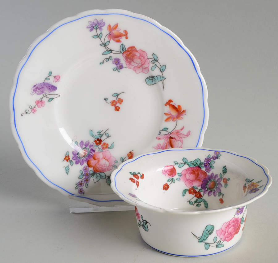 Olde English (Scalloped) Ramekin & Saucer Set by George Jones & Sons-1