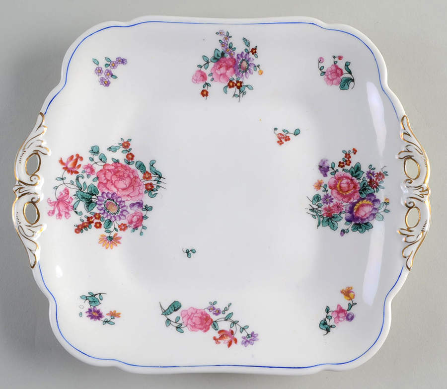 Olde English (Scalloped) Square Handled Cake Plate by George Jones & Sons-1