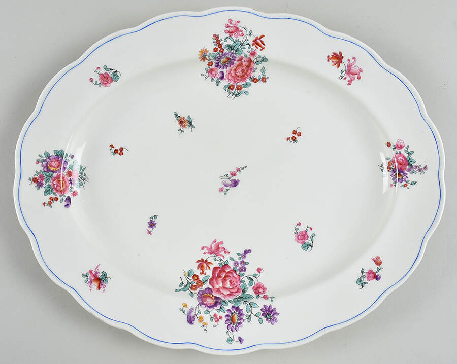 Olde English (Scalloped) 15" Oval Serving Platter by George Jones & Sons-1
