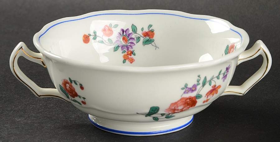 Olde English (Scalloped) Footed Cream Soup Bowl by George Jones & Sons-1