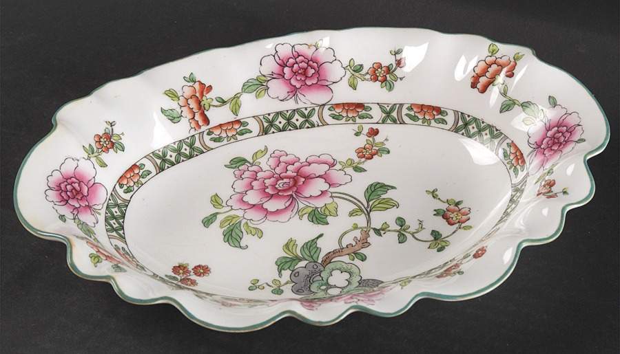 Old Swansea Large Oval Fluted Dish by George Jones & Sons-1
