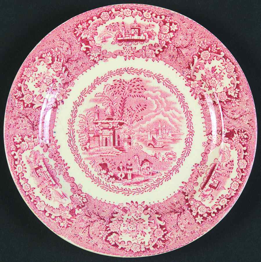 Oriental Pink Bread & Butter Plate by George Jones & Sons-1
