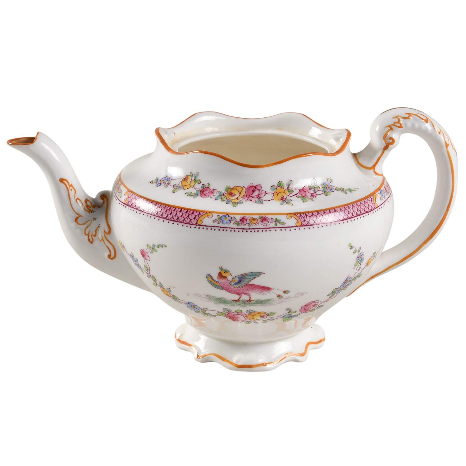 Paradise Pink Teapot No Lid by George Jones & Sons-1