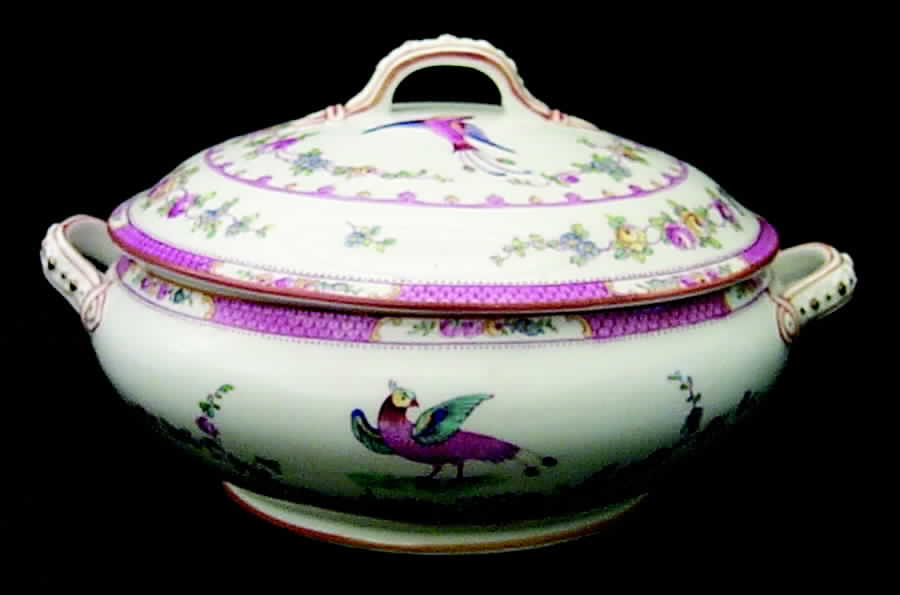 Paradise Pink Round Covered Vegetable by George Jones & Sons-1