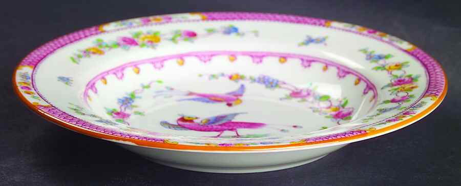 Paradise Pink Rim Fruit/Dessert (Sauce) Bowl by George Jones & Sons-1