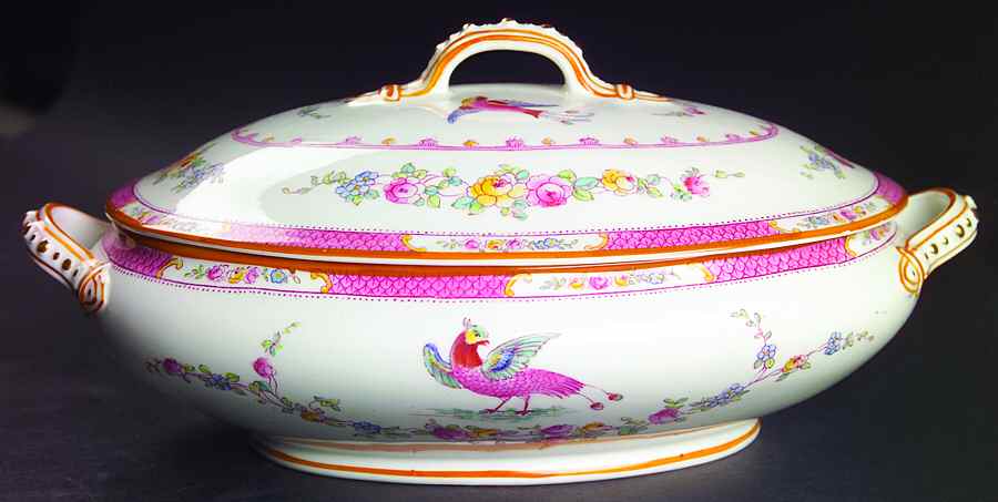 Paradise Pink Oval Covered Vegetable by George Jones & Sons-1