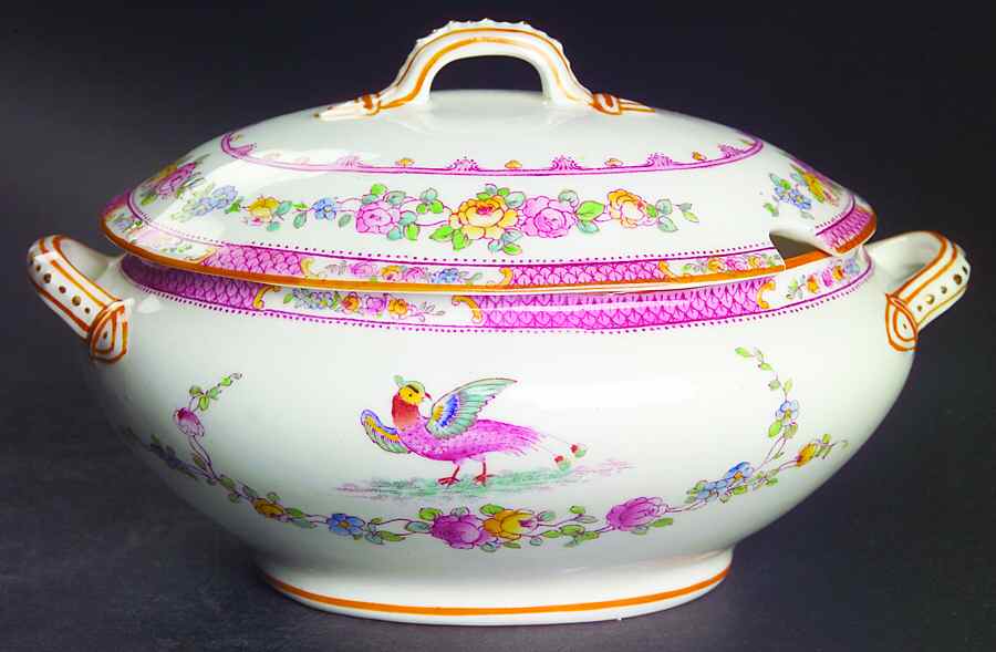 Paradise Pink Sauce Boat & Lid by George Jones & Sons-1
