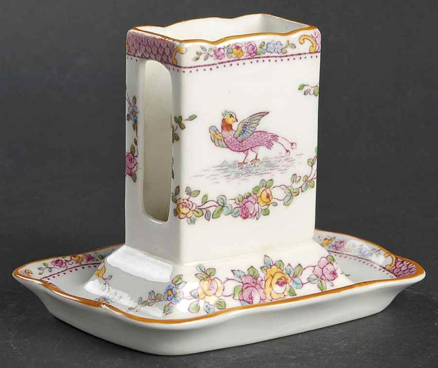 Paradise Pink Ashtray with Attached Match Holder by George Jones & Sons-1
