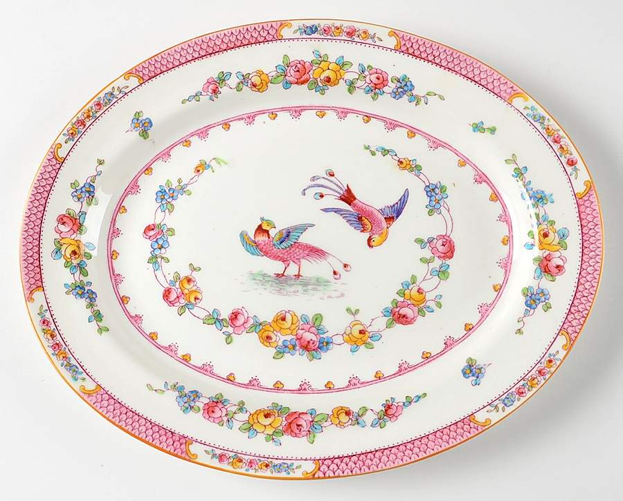 Paradise Pink 12" Oval Serving Platter by George Jones & Sons-1