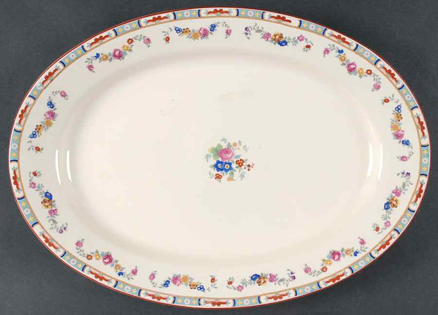 The Rosedale 16" Oval Serving Platter by George Jones & Sons-1