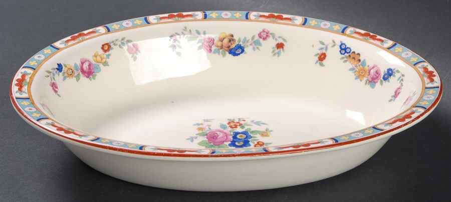 The Rosedale 9" Oval Vegetable Bowl by George Jones & Sons-1