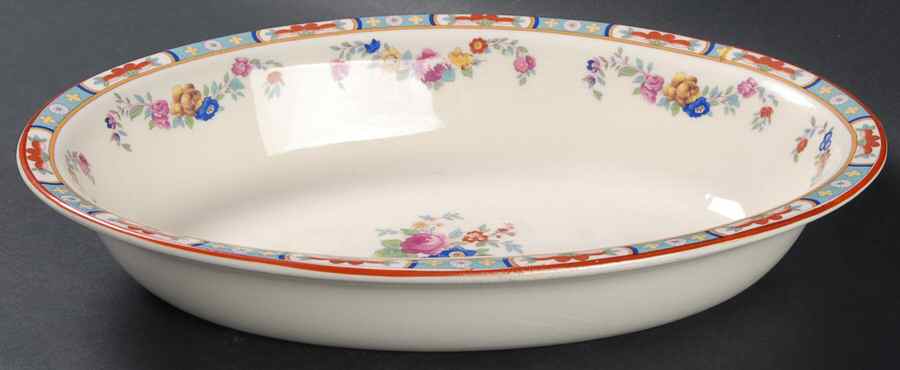 The Rosedale 10" Oval Vegetable Bowl by George Jones & Sons-1