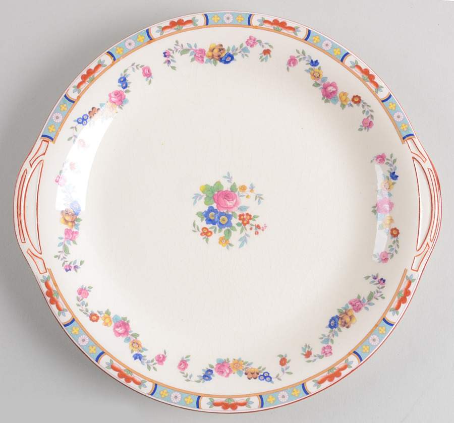 The Rosedale Handled Cake Plate by George Jones & Sons-1