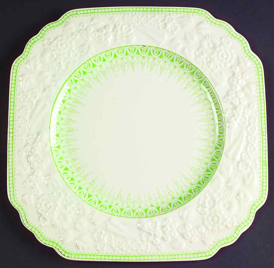 Shannon Green Square Salad Plate by George Jones & Sons-1
