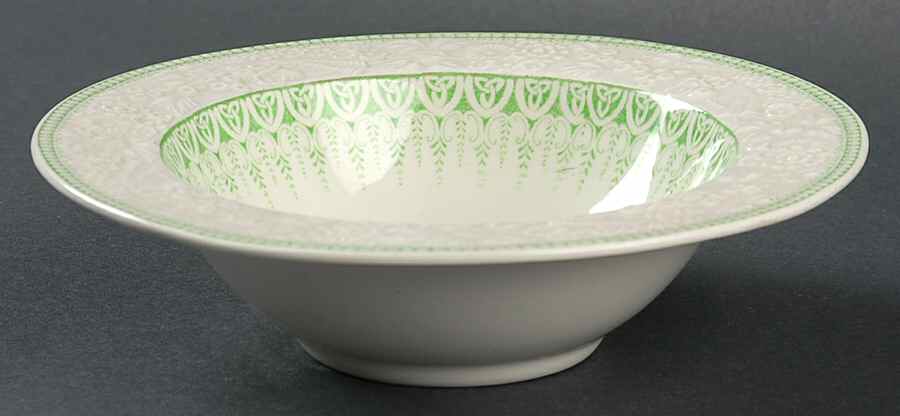 Shannon Green Rim Cereal Bowl by George Jones & Sons-1