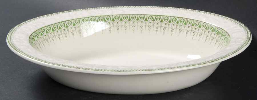 Shannon Green 10" Oval Vegetable Bowl by George Jones & Sons-1
