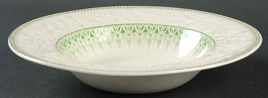 Shannon Green Rim Soup Bowl by George Jones & Sons-1