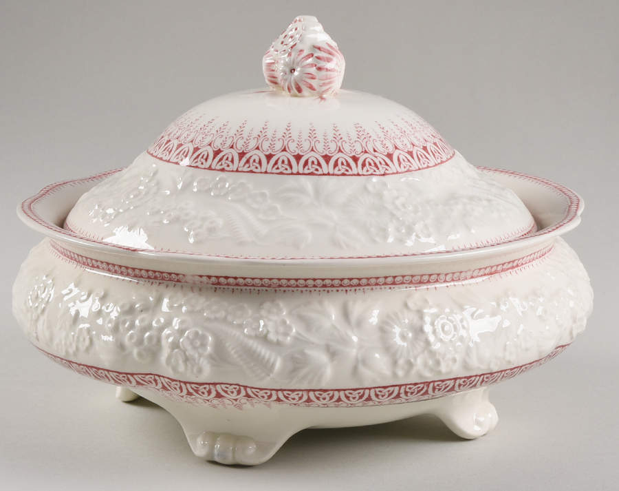 Shannon Pink Round Covered Vegetable by George Jones & Sons-1