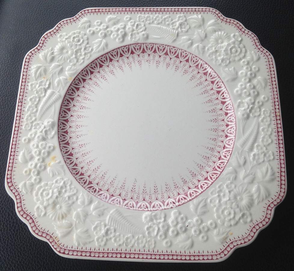 Shannon Pink Square Salad Plate by George Jones & Sons-1