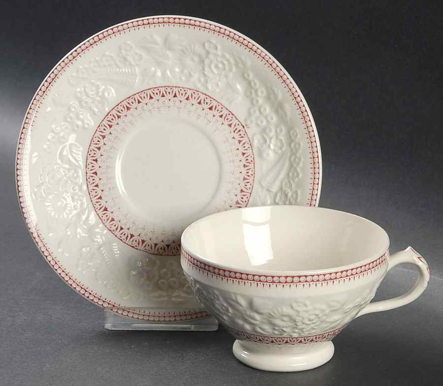 Shannon Pink Footed Cup & Saucer Set by George Jones & Sons-1