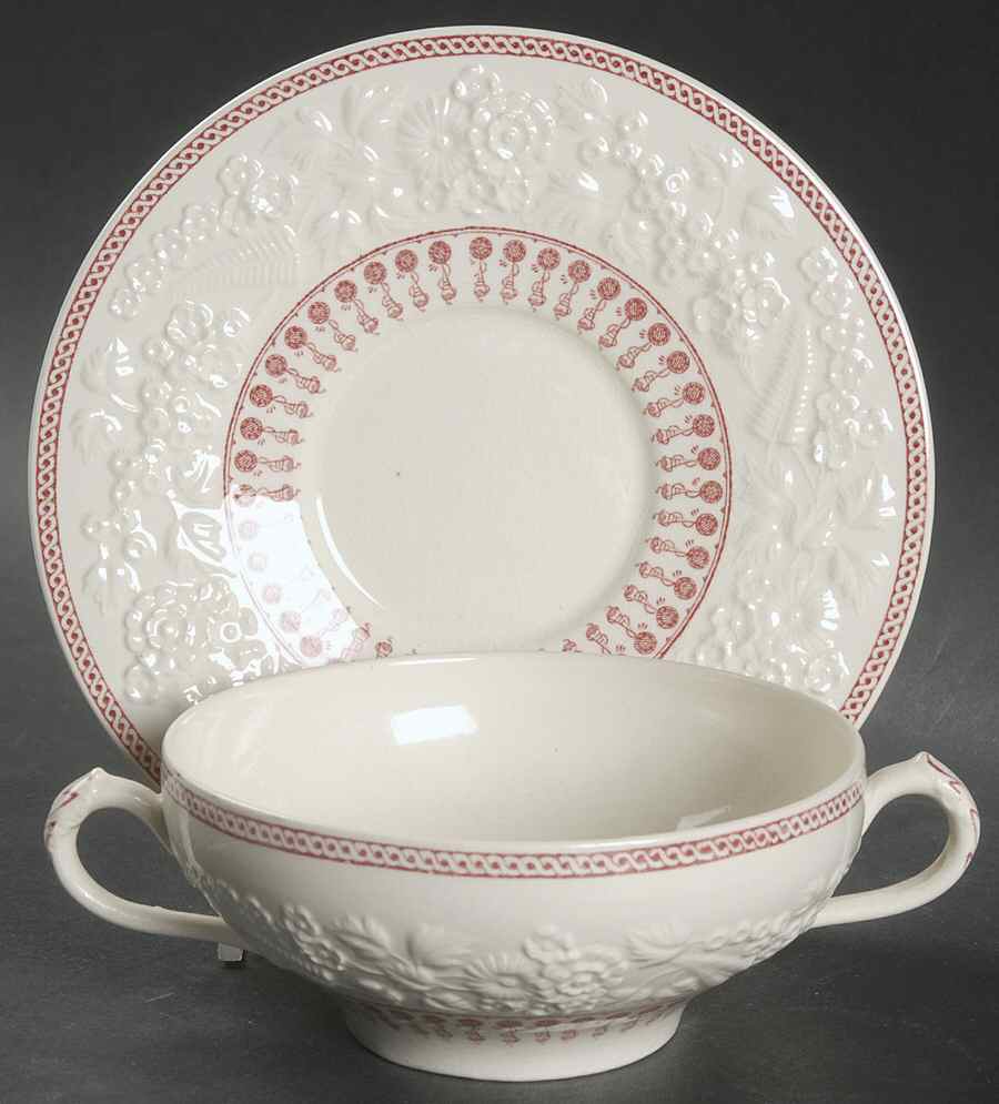 Sheridan Flat Cream Soup Bowl & Saucer Set by George Jones & Sons-1