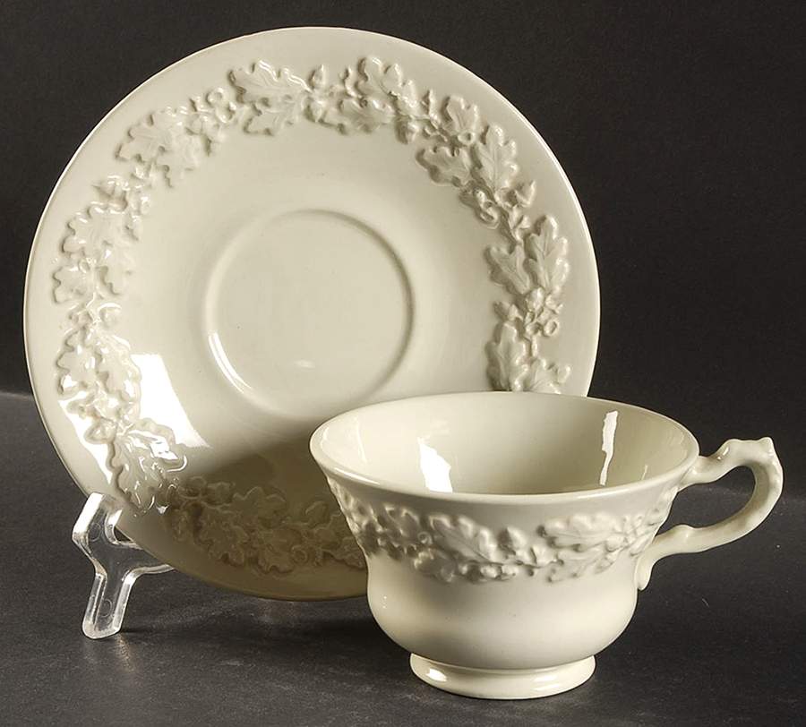 Trentham Green Footed Cup & Saucer Set by George Jones & Sons-1