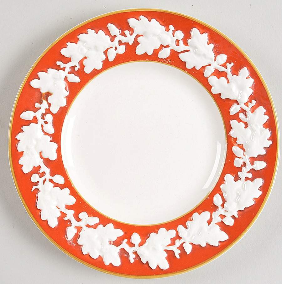 Trentham Red Bread & Butter Plate by George Jones & Sons-1
