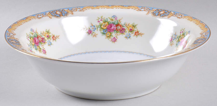 Blue Traditional 9" Round Vegetable Bowl by Jyoto-1