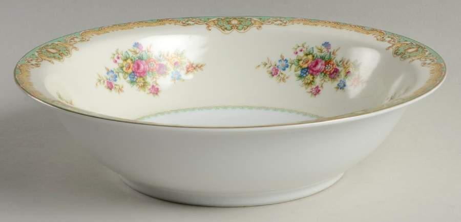 Green Traditional 9" Round Vegetable Bowl by Jyoto-1